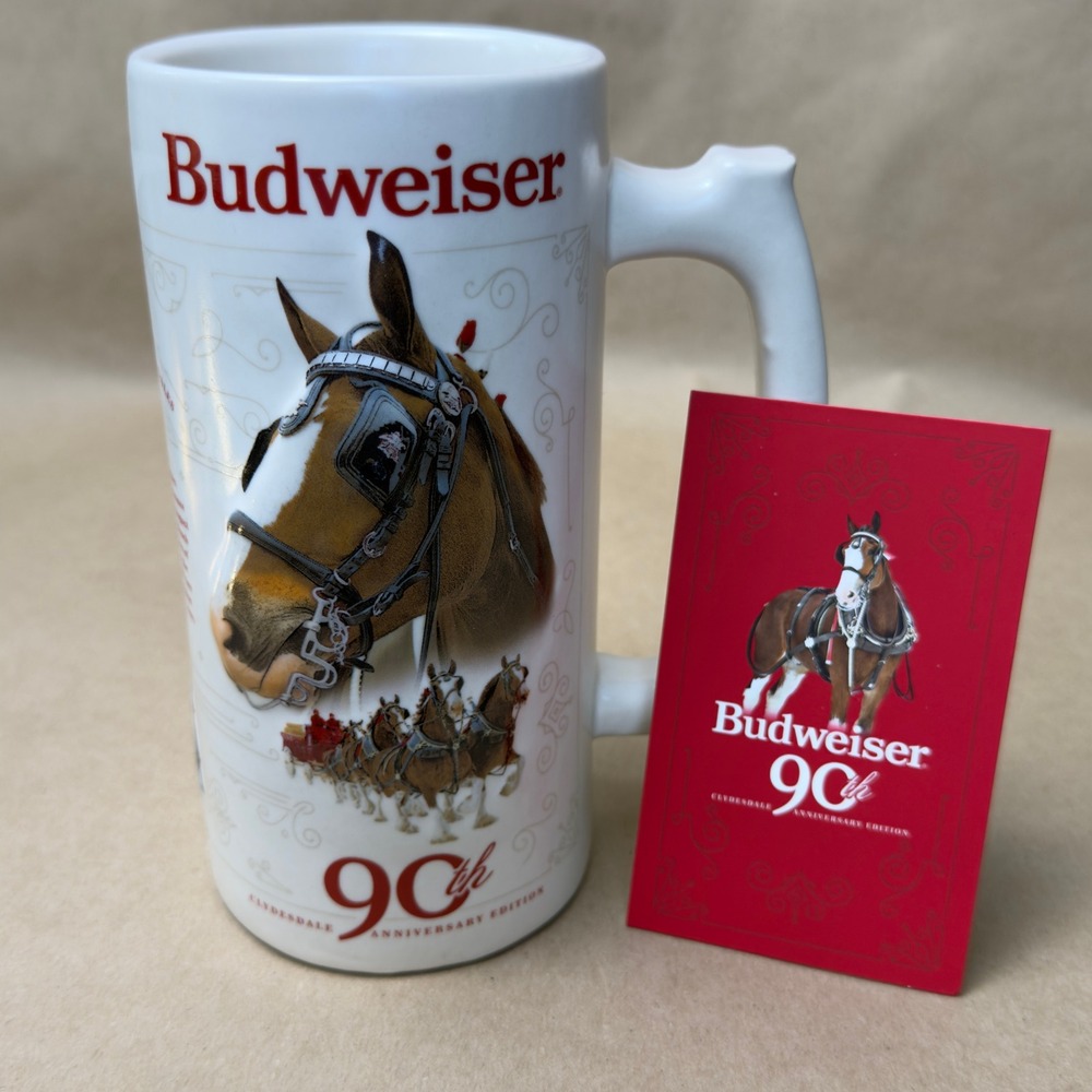Budweiser 2023 Holiday‎ Stein 90th Anniversary Clydesdale Edition Ceramic Mug